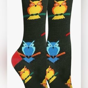 Owl Pattern Socks Colorful Unisex Crew New In Package